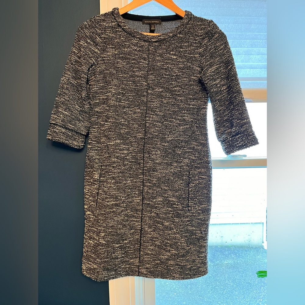 Banana Republic 1/2 sleeve tweed mini dress. Petite XS.